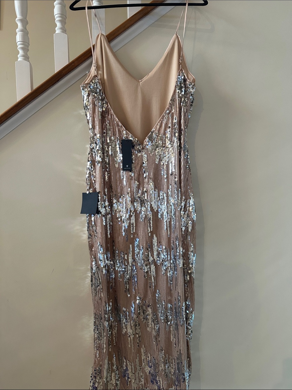 Lulu's Blush Sequin Slip Maxi Dress - Picture 4 of 7